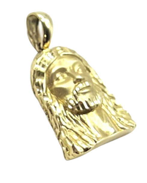 14K Gold Jesus Christ Face Necklace