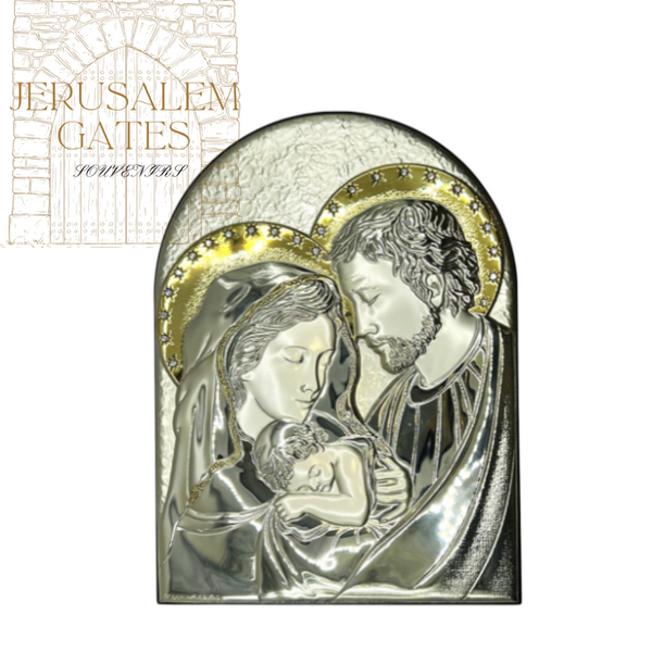 The Holy Family Silver & Gold Icon