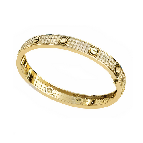 14kWhite Gold Pave Diamond Love Bracelet