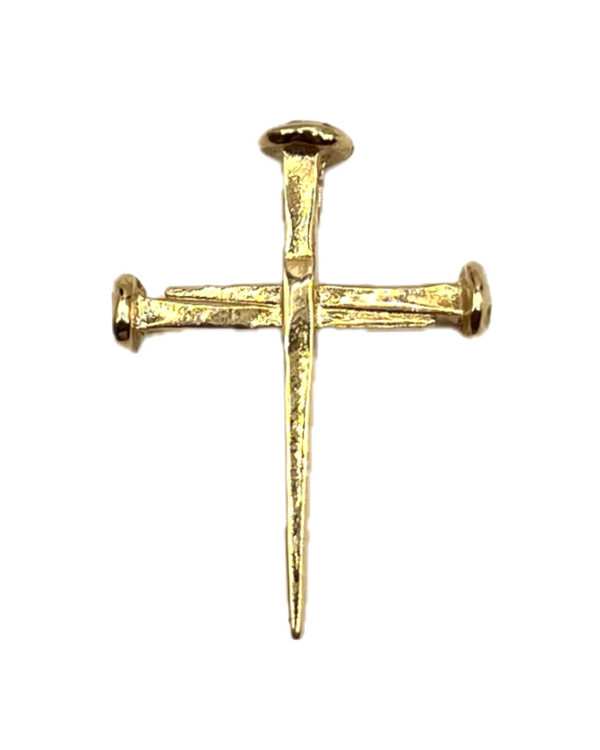 14k Gold Nail Cross Necklace