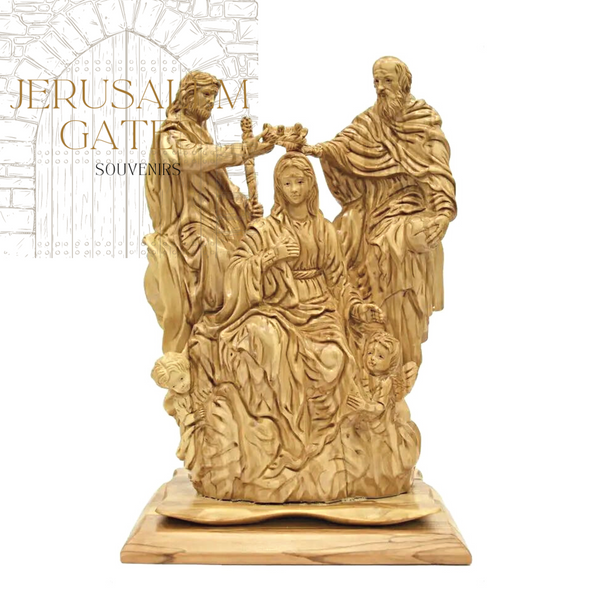 Coronation of Mary Olive Wood Statue