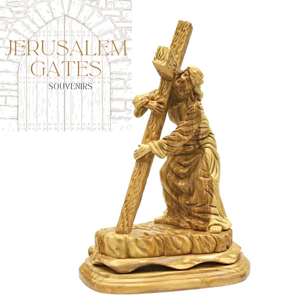 Jesus Holding The Crooked Olive Wood Statue
