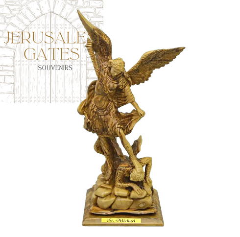 Master Piece St Michael Olive wood Statue