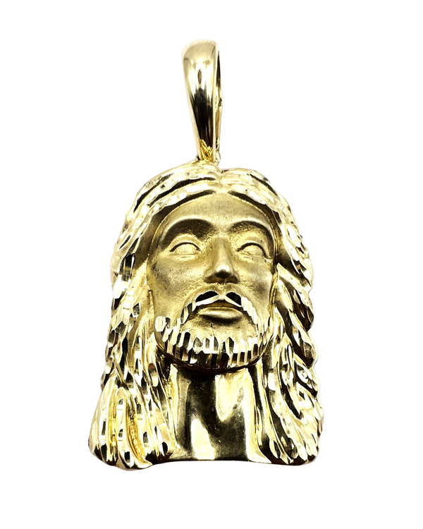 14K Gold Jesus Christ Face Necklace
