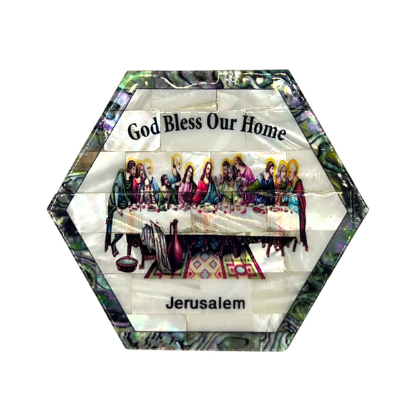 The Last Supper With Mother of Pearl Wooden Box