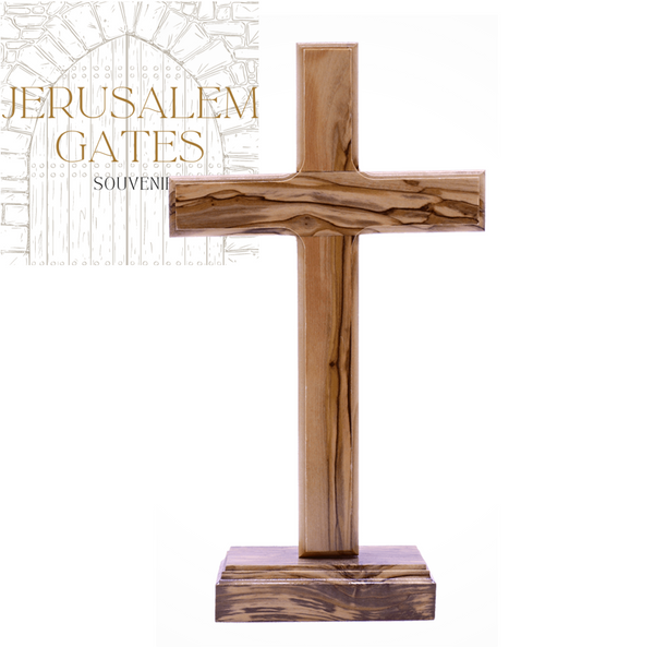 Plain Standing Olive Wood cross