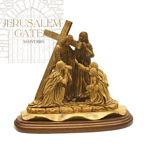 Road to the Cross Olive Wood Statue