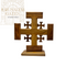 Plain Standing Olive Wood Jerusalem Cross
