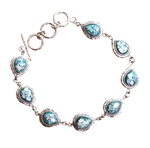 Tear Drop Roman Glass Bracelet