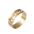 14K Yellow Gold Cutout Hebrew Inscription Wedding Ring