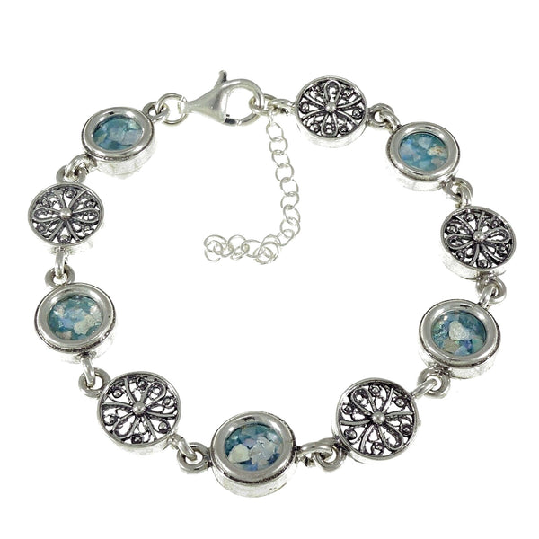 Elegant Round Roman Glass Bracelet