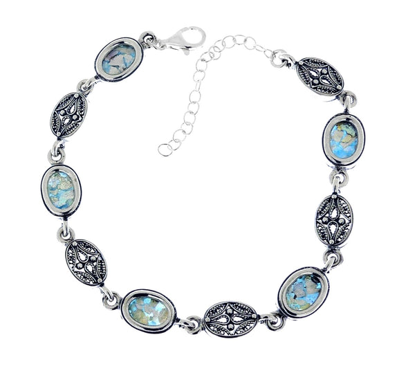 Oval Roman Glass Bracelet